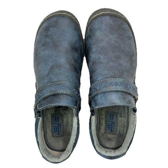 Jambu Moccasin Shoes W 7 Blue Blakely Encore Adjustable Memory Foam Plush Lined - Picture 7 of 14